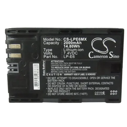 

Camera Battery LP-E6 LP-E6N For Canon 5D Mark III,EOS 5D Mark III Li-ion Wireless Mini Replacement Rechargeable Camera Battery