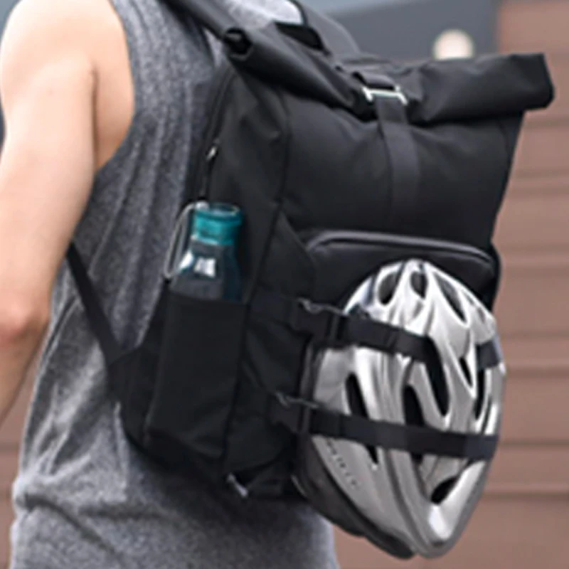 

Reusable Eco-friendly Waterproof Lightweight Roll Top Tyvek Paper School Travel Backpack Bags For Man Women, Black, white, gray