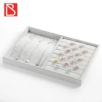 

Ice velvet jewelry display case necklace organizer tray stackable