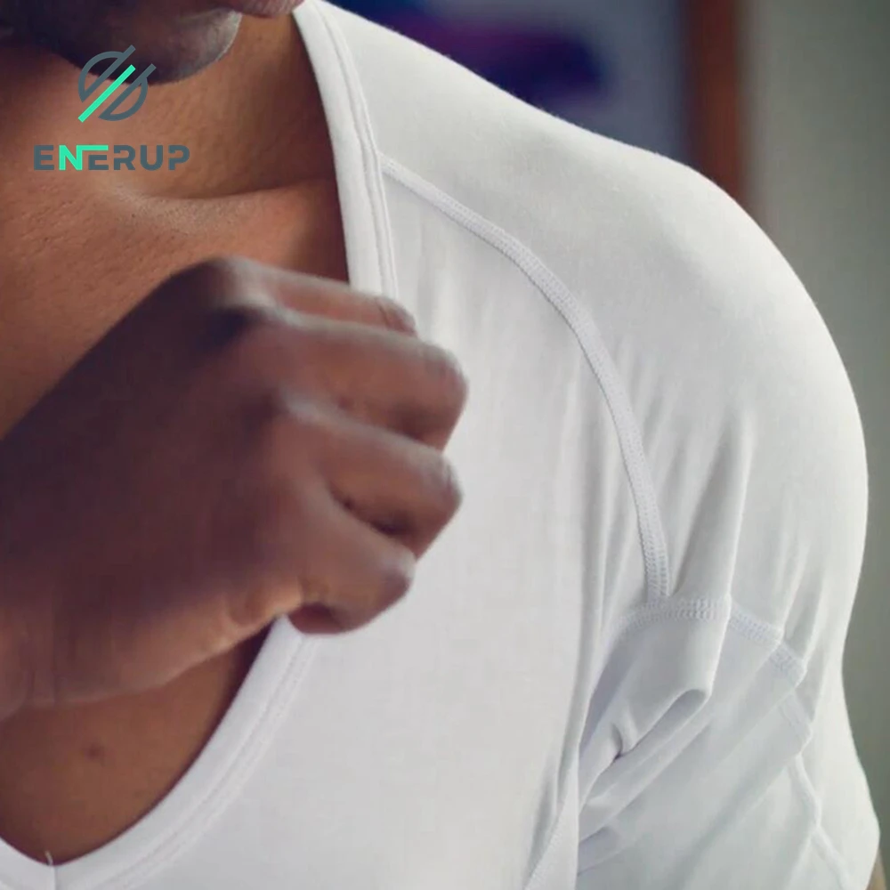

Enerup ODM/OEM cotton Modal Breathable Gym Clothing White V Neck Men's Undershirts Sweatproof T Shirts