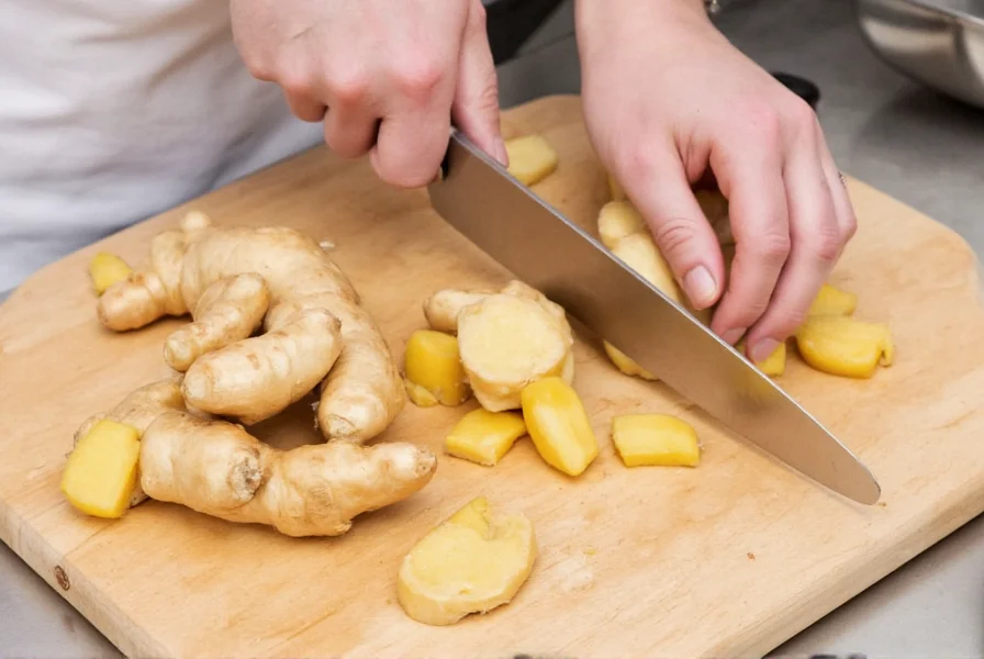 Different cutting techniques for ginger preparation