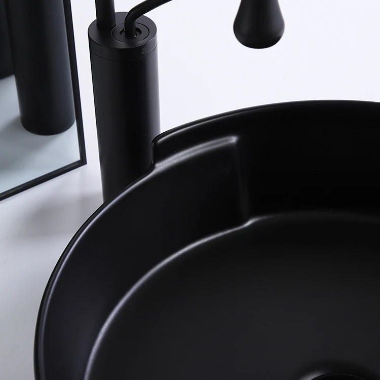 High quality wc round bathroom sink sanitary ware counter top easy to clean glazed ceramic hand wash basin factory