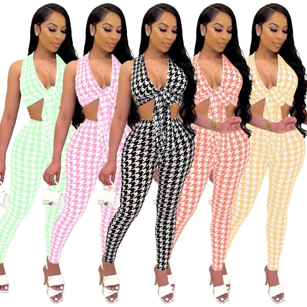 

BR1296 Bird Print cardigan pants legging set woman 2 piece bodycon set