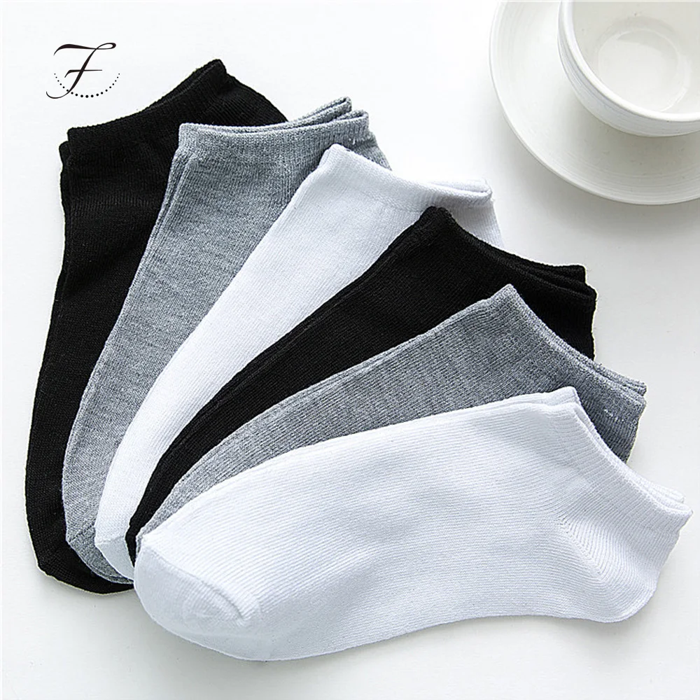 

Fiona RTS Wholesale Adult Unisex Knitted Cheap Black White 100% Polyester No Show Ladies Ankle Women Boat Summer Sneaker Socks, Picture shown