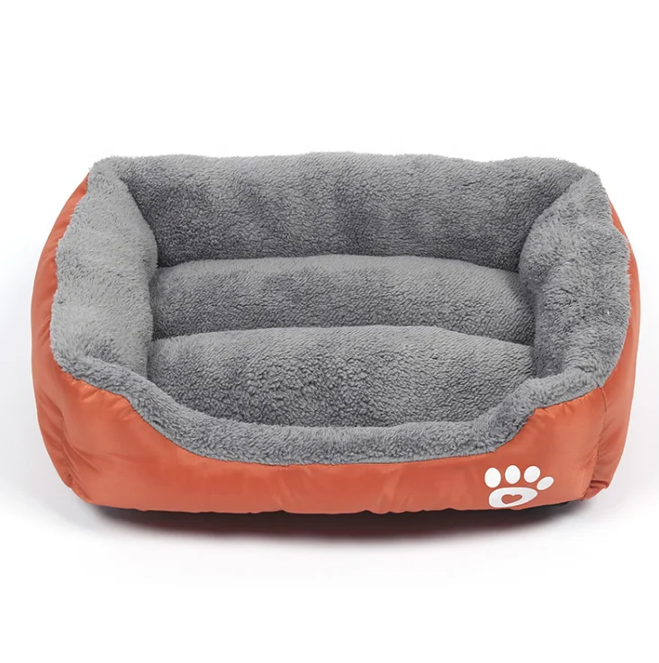 

6 Colors Paw Pet Sofa Dog Beds Waterproof Bottom Soft Fleece Warm Cat Bed House Petshop cama perro, As shown