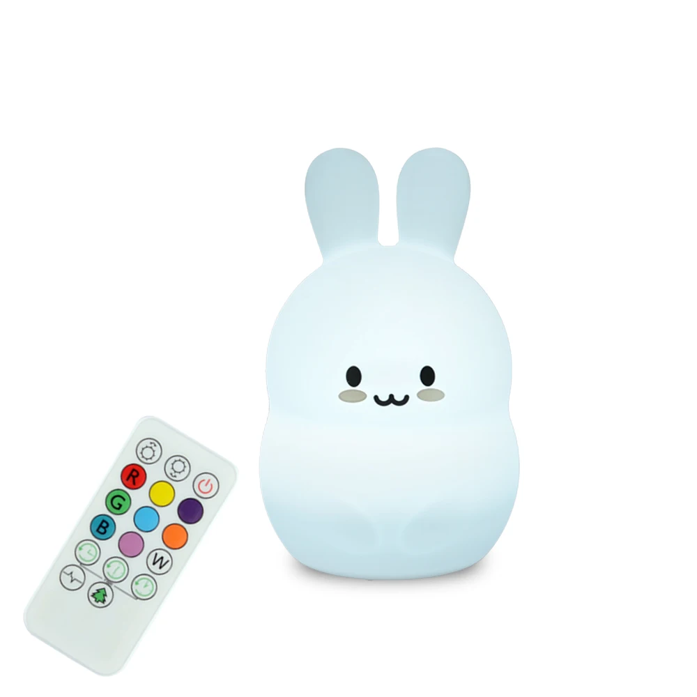 Portable Led Rabbit Nightlight Baby Animal Silicone Lamp