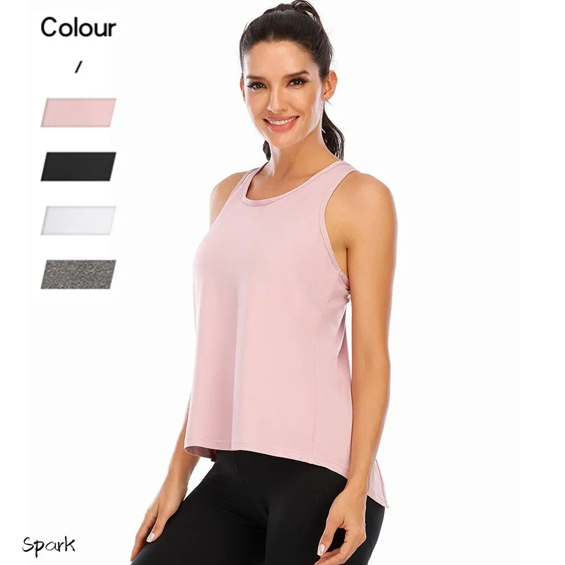 

Women open side loose plain breathable sport bra gym tank top Women's Breathable Tank Tops, Custom color