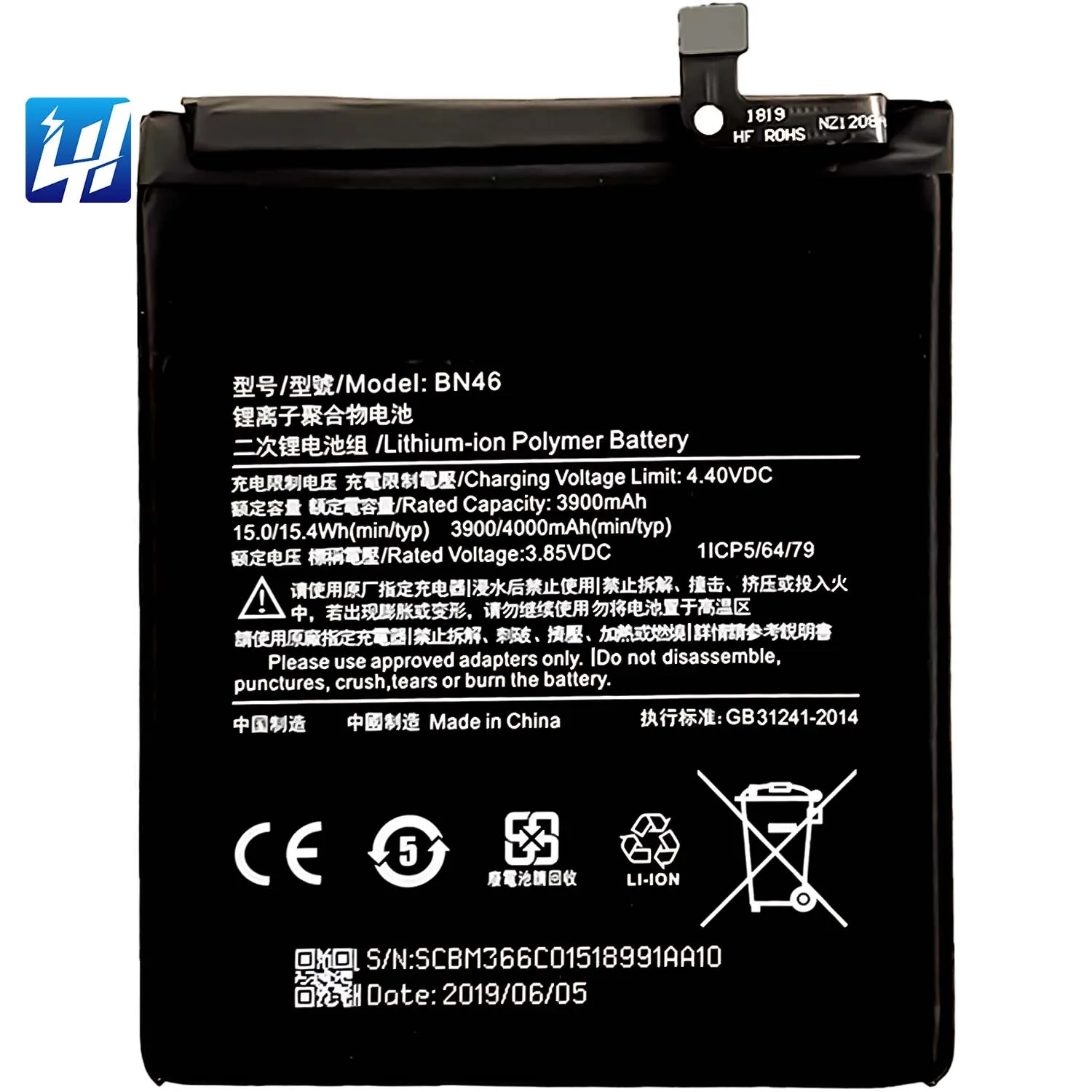 

BN46 note6 100% Original mobile Phone Battery for Xiaomi Redmi Note 6