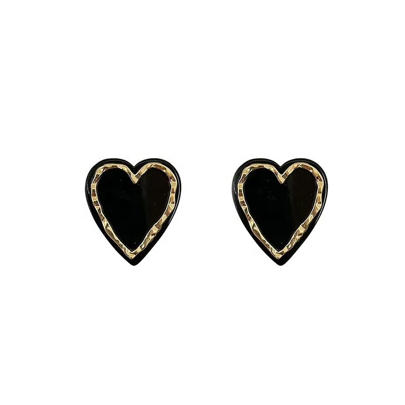 

Fashion Geometric Acrylic Temperament Contracted Lovely Heart Stud Earrings for Women Trendy Jewelry Wholesale, Picture shows