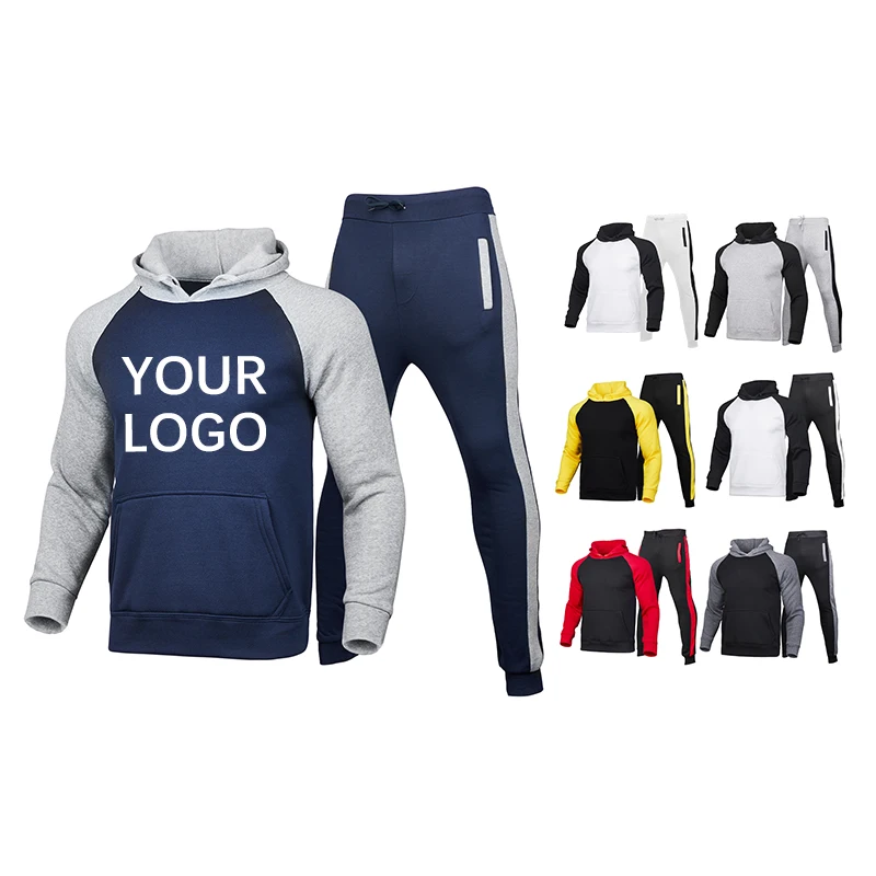 

High Quality Mens Custom Logo Jogger Sweatsuit Set Training Jogging Wear Man Track Suits Vendor