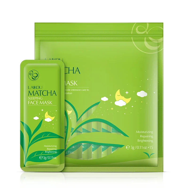 

Travel Essentials Wash-free Matcha Repairing Brightening Hydrating Sleeping Face Mask, White color