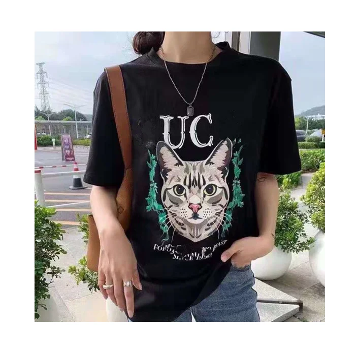 

2021 spring and summer new products fashion letter printing short-sleeved T-shirt simple men and women couple tops