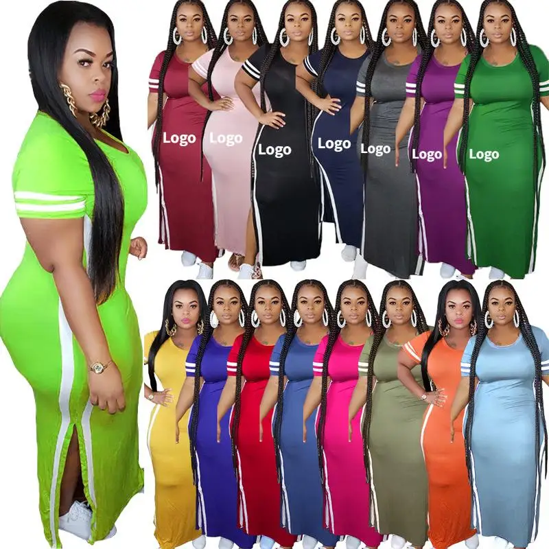 

2021 new arrivals plus size clothing Casual solid color dress women sexy dress ODM, 16 color