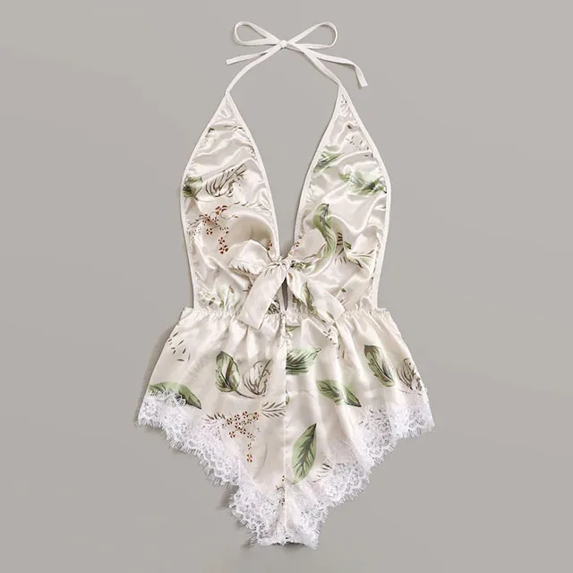 

New Type Women Cute Print Sexy Lace One-piece Sleepwear Pajamas Sexy Underwear