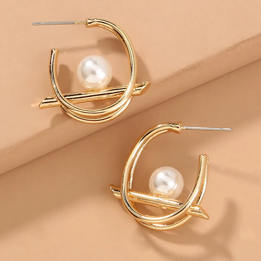 

The new sale hundred hole pearl earrings drop earrings fashion simple joker short stud female, Luxury