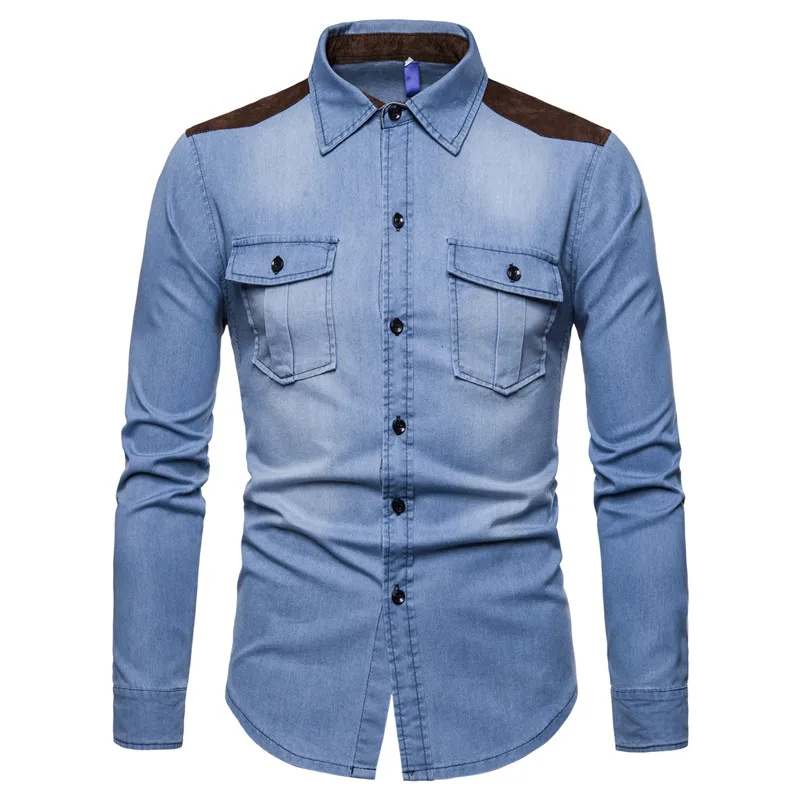 

Latest jean cotton men shirt demin long sleeve shirt for men, Colors