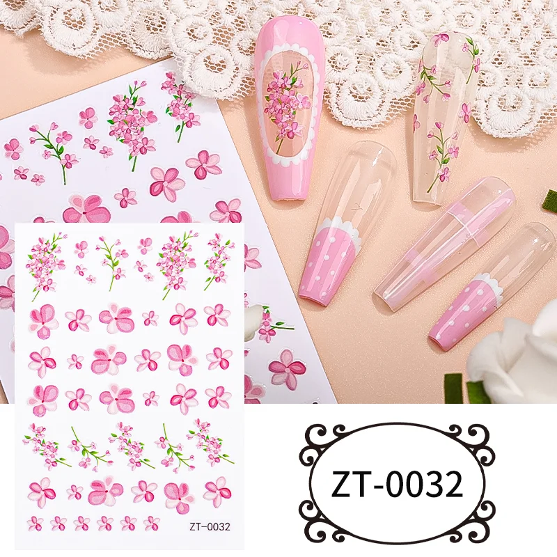 

New Design love Flowers Butterfly Patterns Nail Decals Stickers nail for girls ladies women DIY beauty nail art