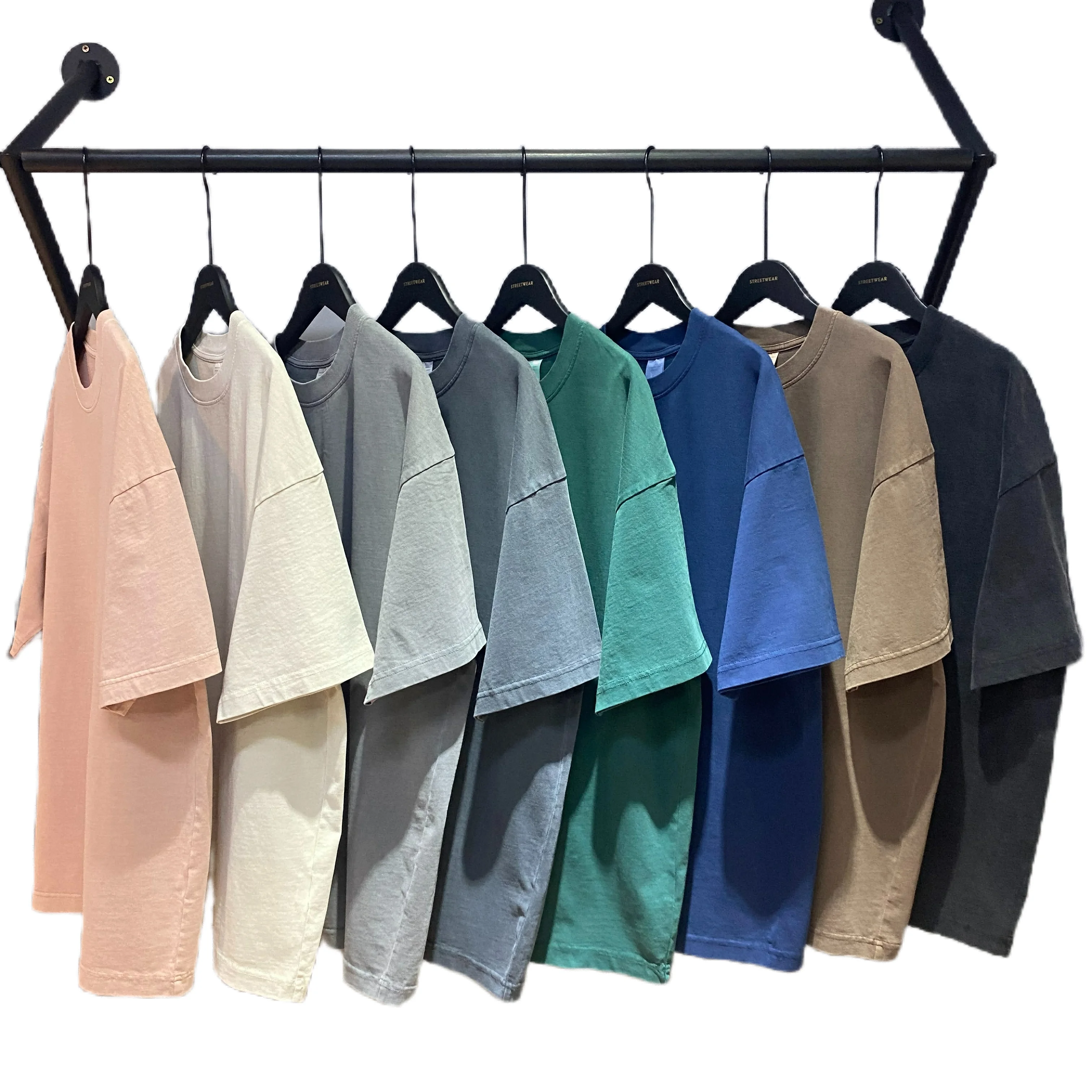 

2022 new 250g heavy washed used men's T-shirt cotton loose fashion men's T-shirt