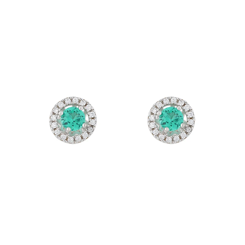 

Classic Round Diamond Cz Stud Zirconia 925 Silver Luxury Earrings