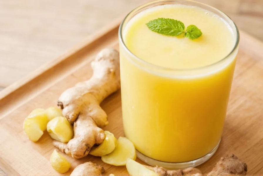 Step-by-step ginger juicing process with masticating juicer
