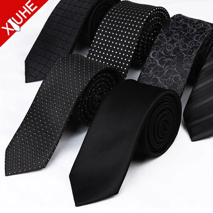 
High Quality Fashion Italian Mens Silk Neckties Handsome Black Tie  (60814698143)