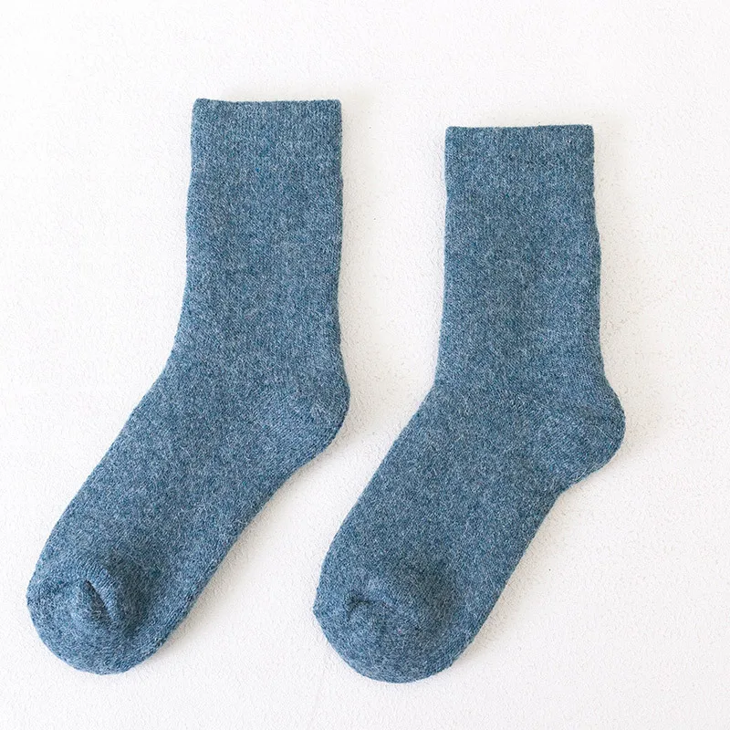

Best Selling Cold Winter Men And Women Thick Wool Soft Socks Skin Friendly Merino Solid Color Unisex Super Warm Towel Socks
