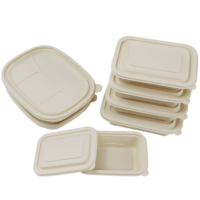 

Mini MOQ food packaging bento box lunch 380ml small meal containers disposable biodegradable restaurant takeout containers