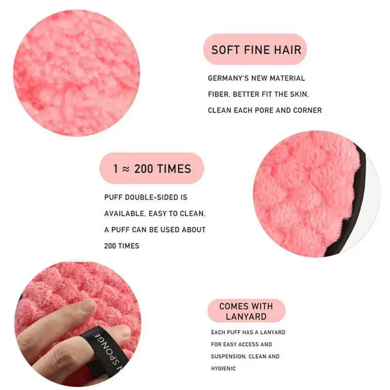
Beauty Eye Cleaning Wipes Private Label Microfibre Makeup Remover Microfiber Puff Cotton Pads OEM 