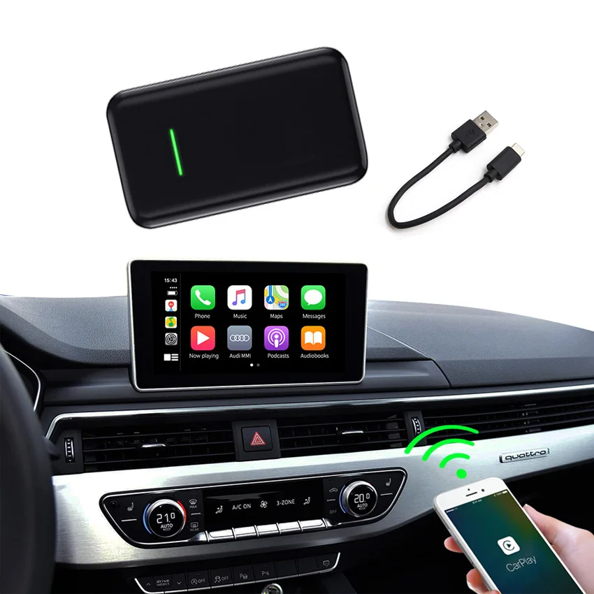 

KANOR Wired Carplay to Wireless Carplay dongle for the cars built in carplay plug and play