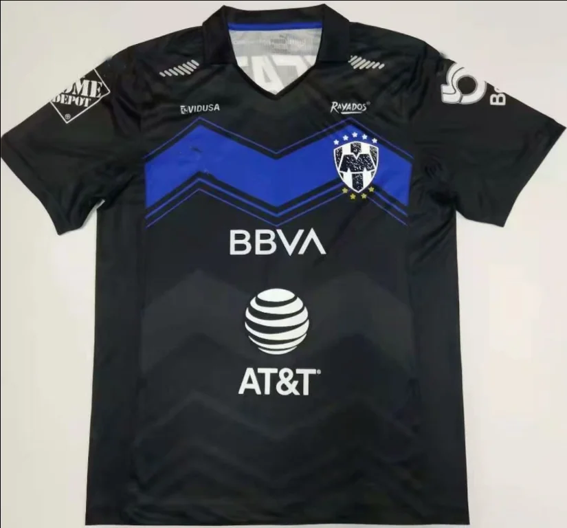 

2021 2022 New Club Rayados de Monterrey jersey Black stripe mexico club soccer jersey football shirt