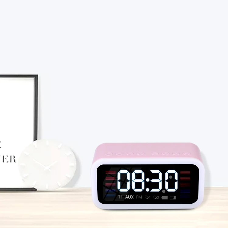 

Wireless Bluetooth Mini Speaker Built-in Noise Reduction Microphone Multifunction Portable Alarm Clock Speaker