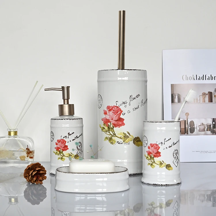 

Hot In Amazon Modern Style Bathroom Accessories Ceramic Bathroom Decor Set