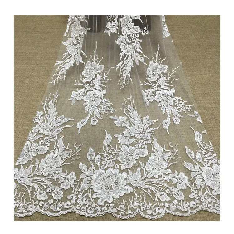 

JORICE Most Popular Flower Embroidery Lace Fabric High Quality Lace Fabric For Dress, As the picture shows