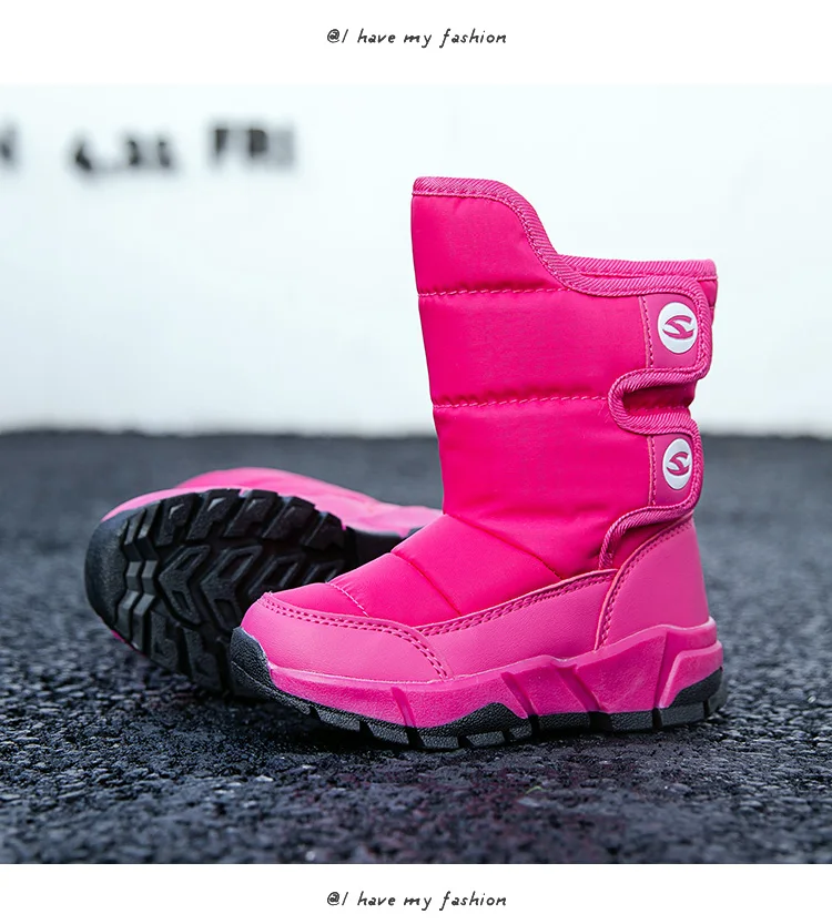 HOBIBEAR Boys Winter Durable Snow Boots Warm Big Size Girls Snow Boot Children Fashion Shoes