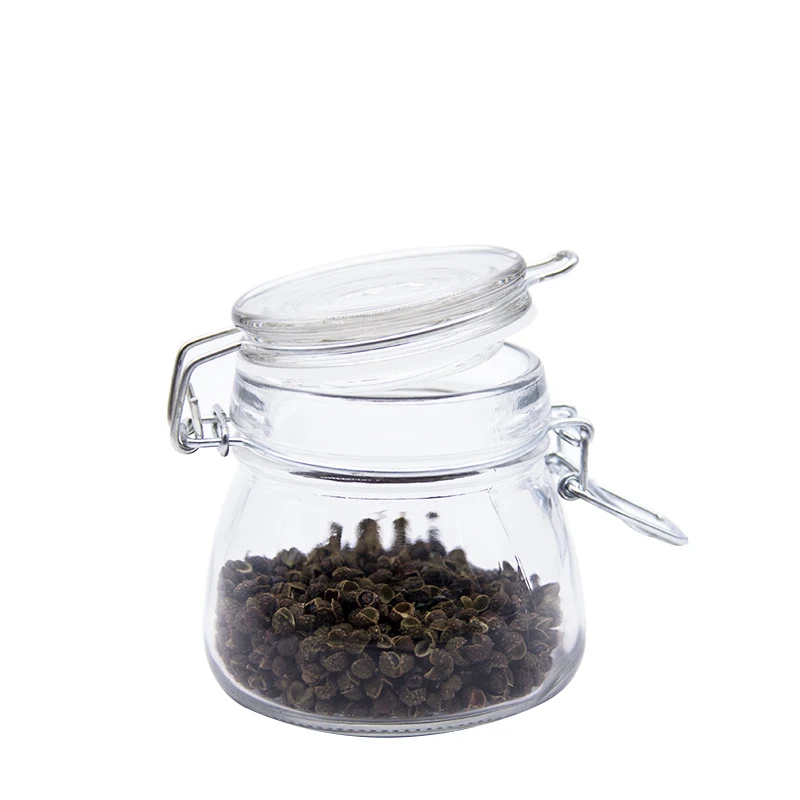 

Measuring 500Ml Vintage Glass Canning Jars With Lock-Lid Hermetic Rubber Seal Bale Wire Swing Top, Clear transparent