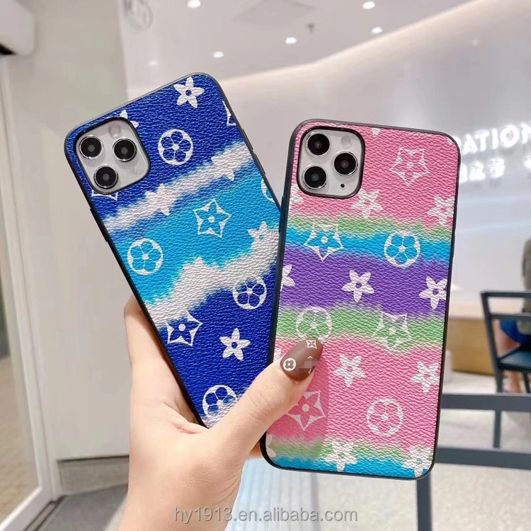 

2021 fashion brand colorful design cell phone case pu leather back cover for iphone X XS XR 13 12 11 pro max