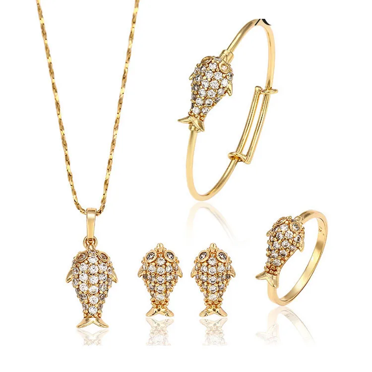 

62848-Xuping Copper Alloy Best Gold Design Baby Jewellery Set