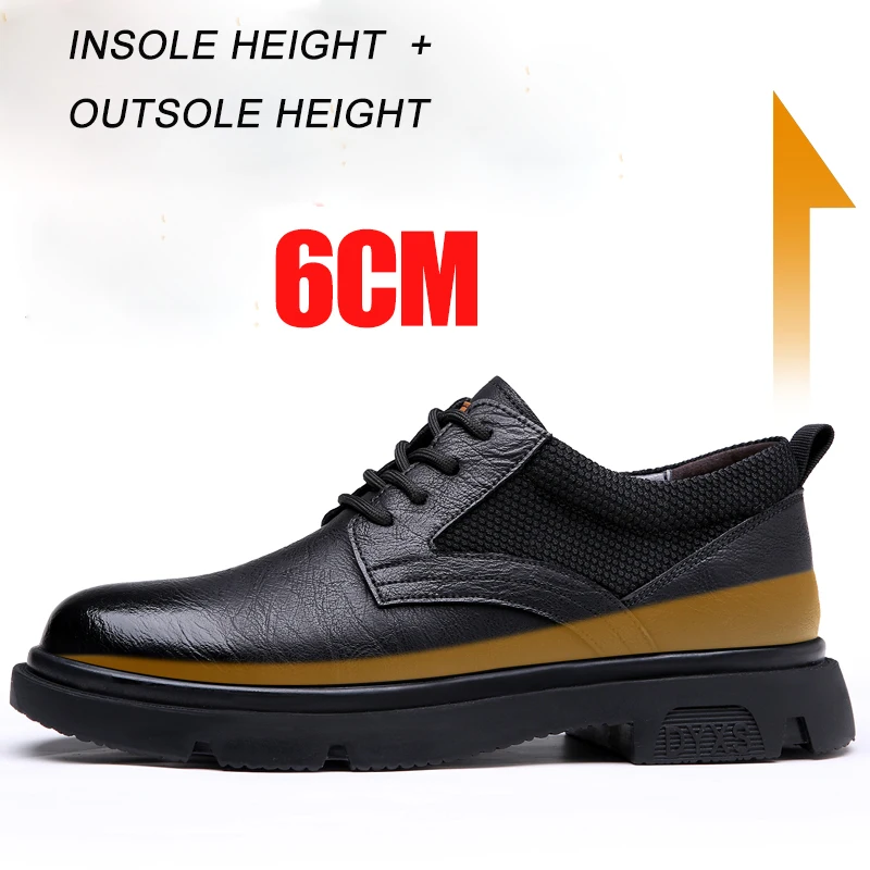 

Increase 6cm large size  genuine cowhide leather men dress shoes doctor martin shoes half for man