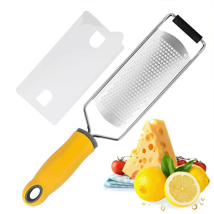 

A750 Professional Citrus Lemon Zester Home Kitchen Gadgets Fruit Peeler Multifunctional Stainless Steel Hand Cheese Grater, Yellow