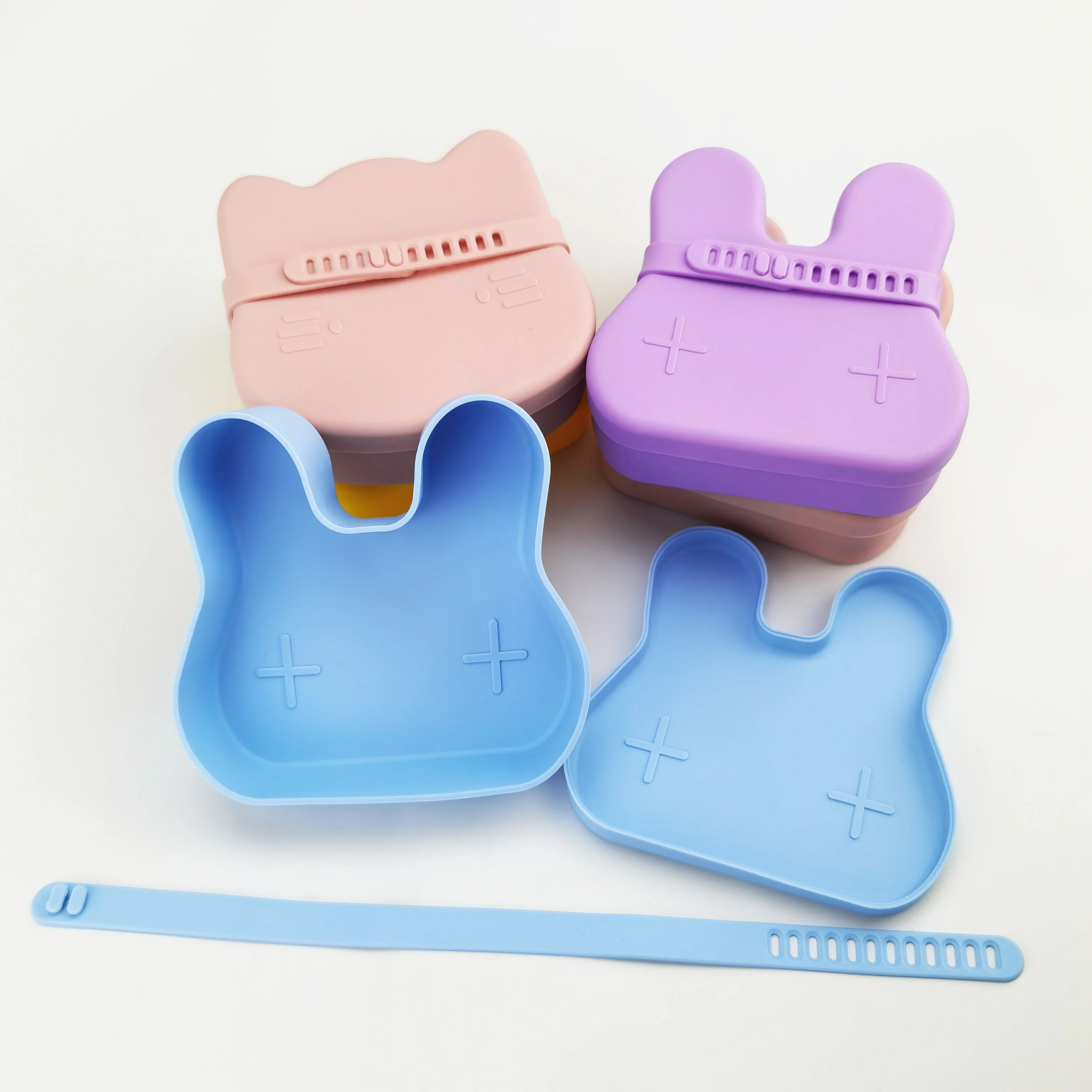 

Free Sample Silicone Baby Lunch Snack Bowl Plate Box