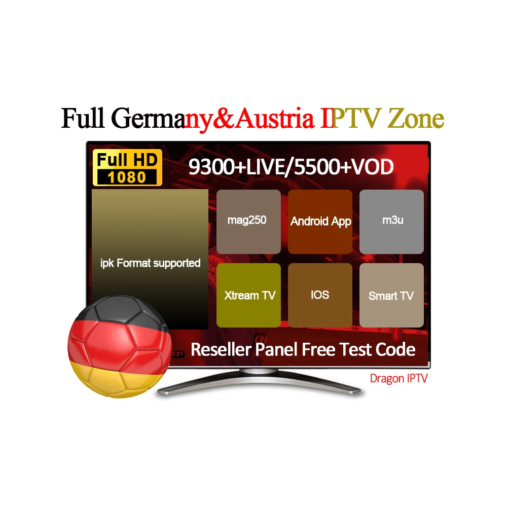 With Sports TV IPTV 12 Months M3U Subscription 9200+Live 5000+VOD USA iptv EU Germany and Austria  List for IPTV Reseller Panel