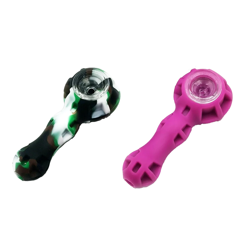 

Hot Sale Portable Smoking Pipes Tobacco Device Accessories Weeds Silicone Hand Pipe, White/blue/purple/green/rasta/camo etc