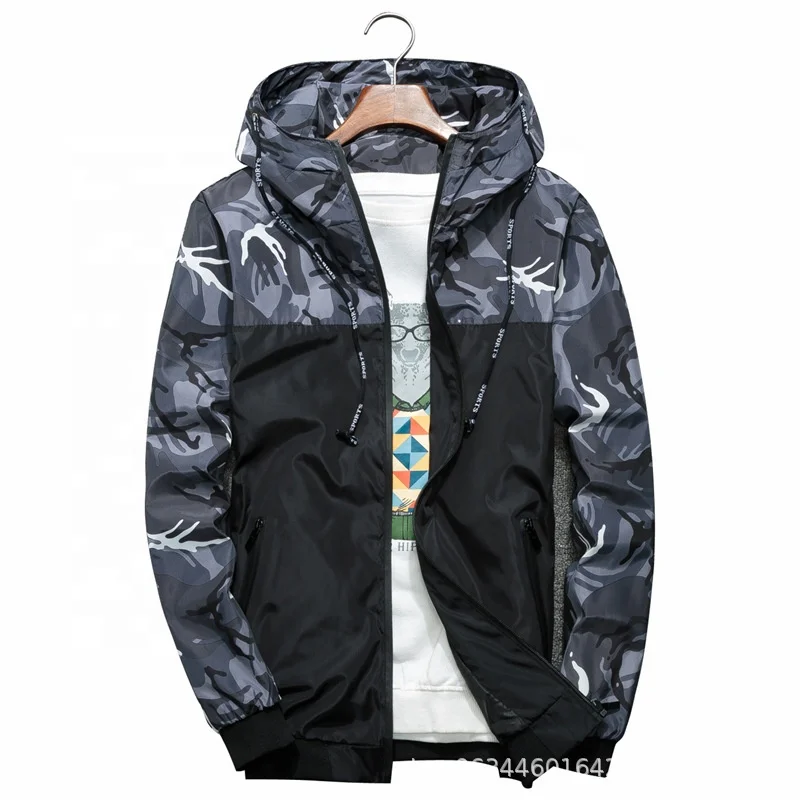 

Camo Jacket Men Male Spring Fall Sports Casual Jacket, Red/gray/green/blue