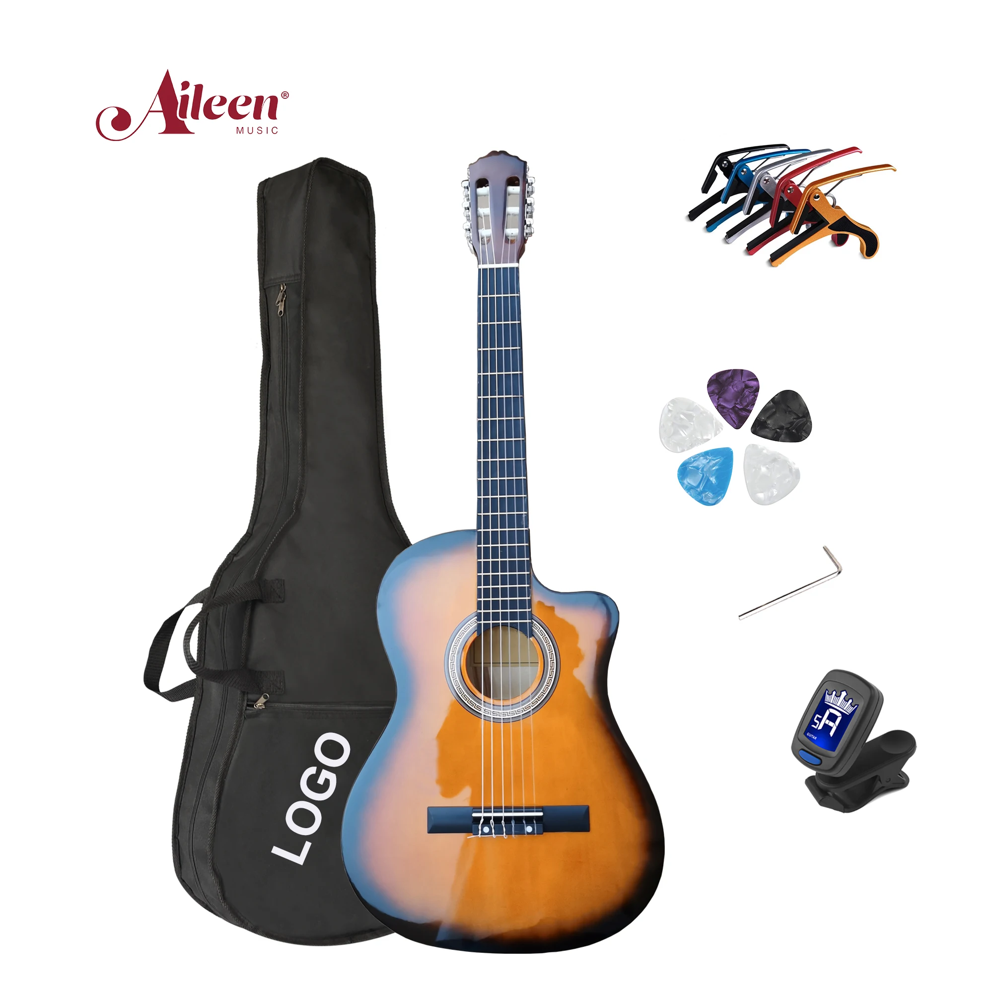 

Wholesale Cheap Nylon String Cutaway Classical Guitar Prices with Pickup(AC851C)guitarra clasicass