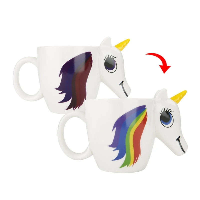 

LT138 Custom Magic Color Changing Cups Kids Adult Unicorn Ceramic Mugs Travel Coffee Tea Porcelain Mug