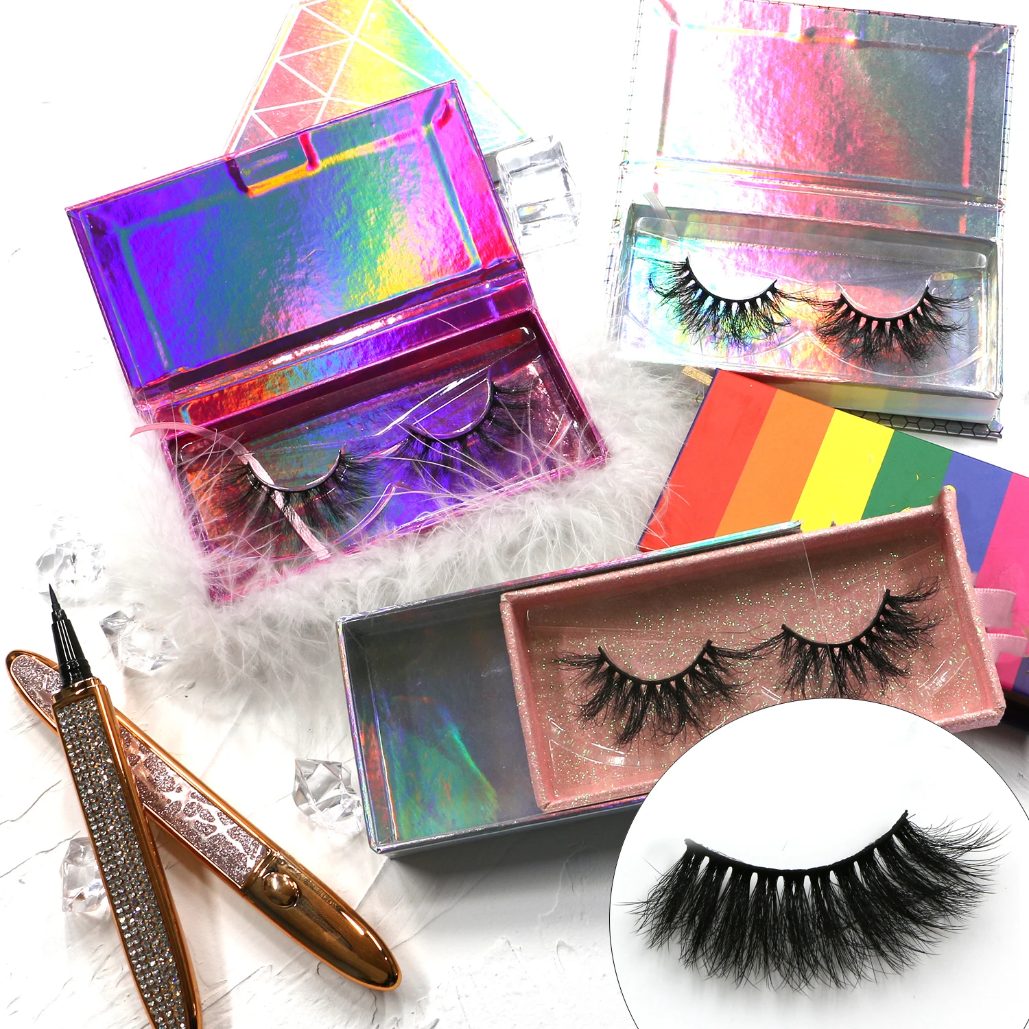 

Wholesale Fake Strip Eyelashes Natural False Faux Mink 3d Eyelash Vendor, For your choice
