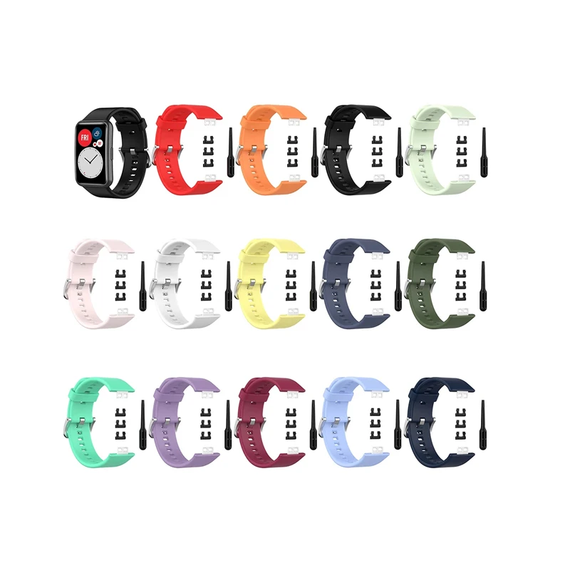 

Silicone Strap for Huawei Watch Fit Smart Watches Soft Sport Waterproof Wrist Band Watchband for huawei fit Bracelet Accessories