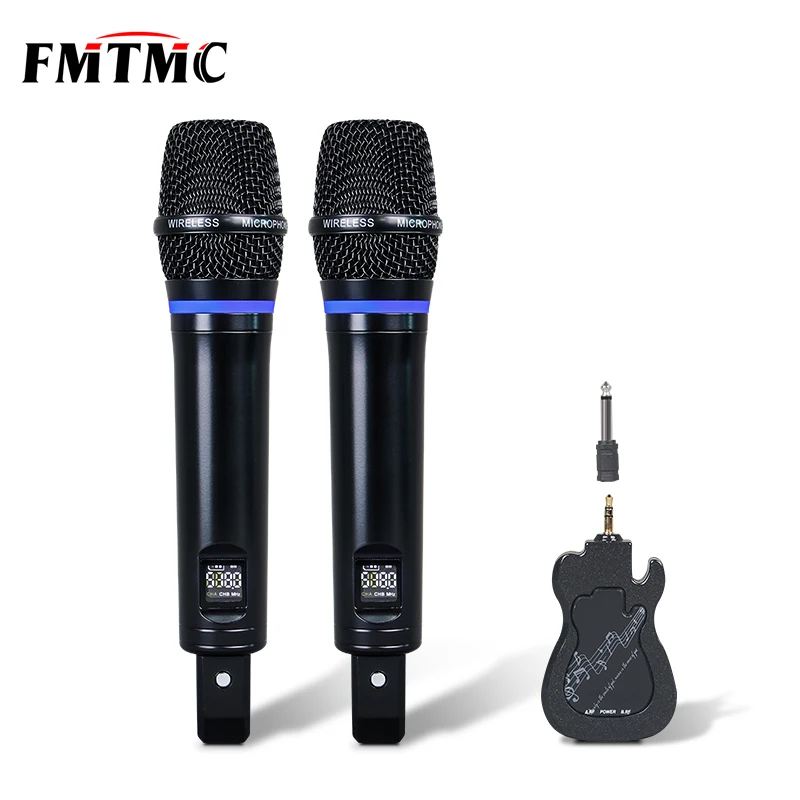 

Cheap Price U-E200GT-2 Two Channels UHF Professional 50 Meters Mini Wireless Chargeable Microphone, Black