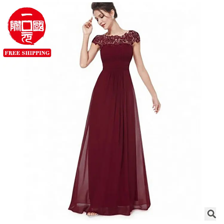 

2021 New Products Amazon New Fashion Sexy Elegant Short Sleeve Lace Chiffon Dress