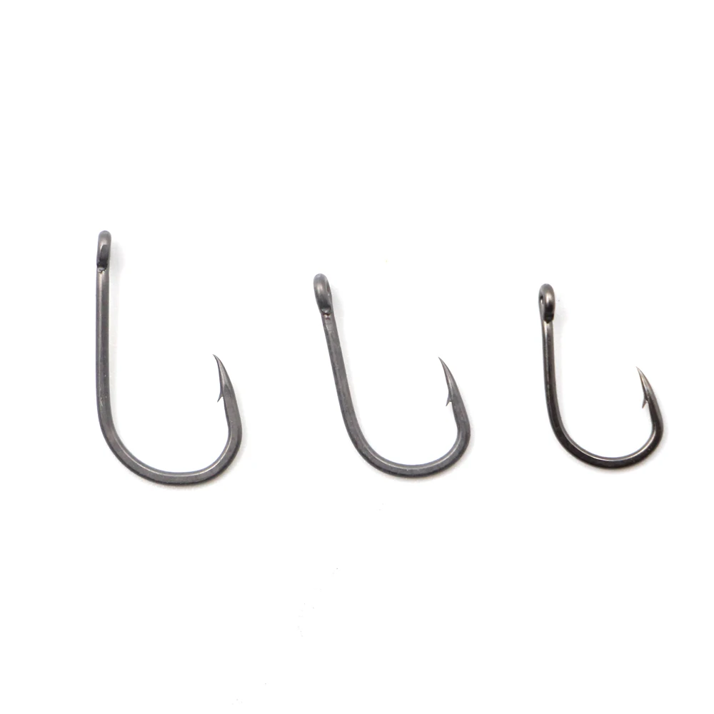China high carbon steel anti-rust carp fishing beak wide gape hook with tef lon coating, grey, brown, green color
